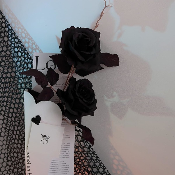 4 stk. Kunstige Falske Blomster Sorte Rose Planter Kunstige