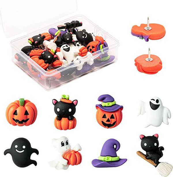 32 Halloween-tema mini-billeder, græskar sort kat dekoration,