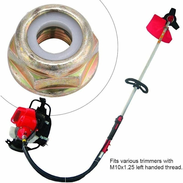 【10 st】Trimmerbladmutter Universal Brush Cutter M10 x 1,25 Vänster T