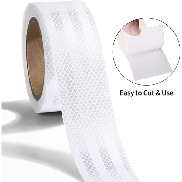 Hvit reflekterende tape, 10M 5cm utendørs vanntett refleksteip,