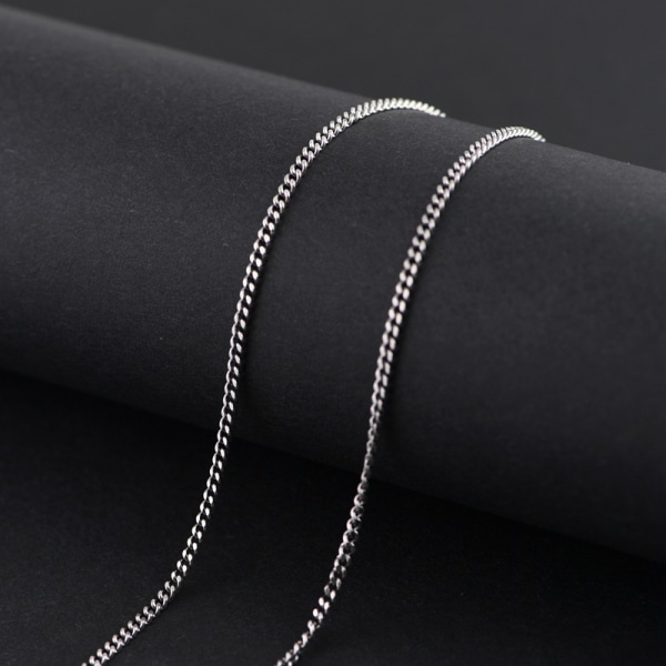 45cm Smycke - Halsband - 925 Silver Diamantnätkedja - Bredd