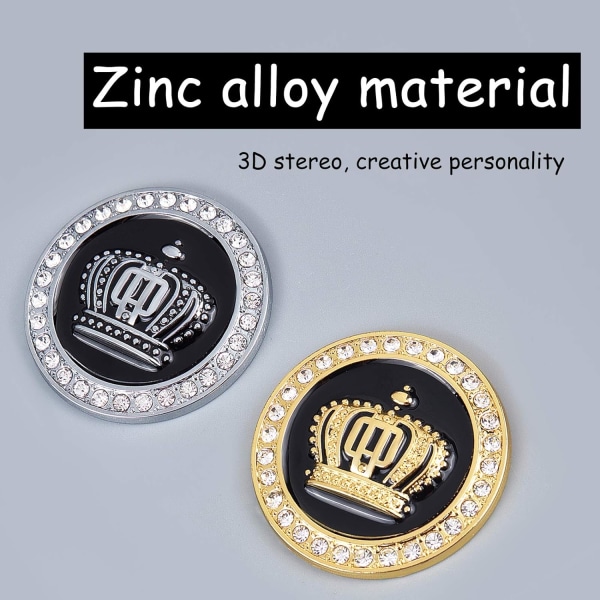 2 stk 3D Prinsessekrone Legering Metall Bilklistremerke Prinsessekrone