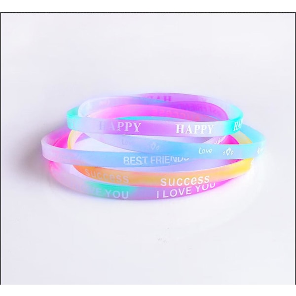 50 st Silikongummiband Fluorescerande Glow in the Dark för Barnpresenter Festgåva