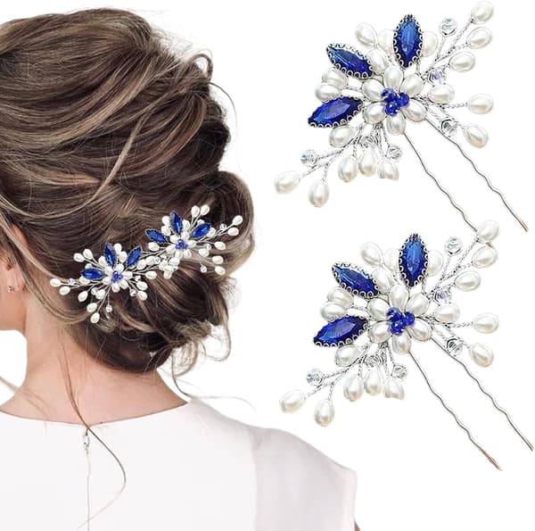 Blomster Bryllupshårklemmer, Perle Bryllupshårtilbehør,