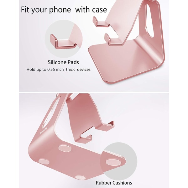 1 skrivebords-latmanns-folding mobiltelefonholder, aluminium