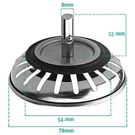 Kurv til køkkenvask 78 mm - Universal rustfrit stål S