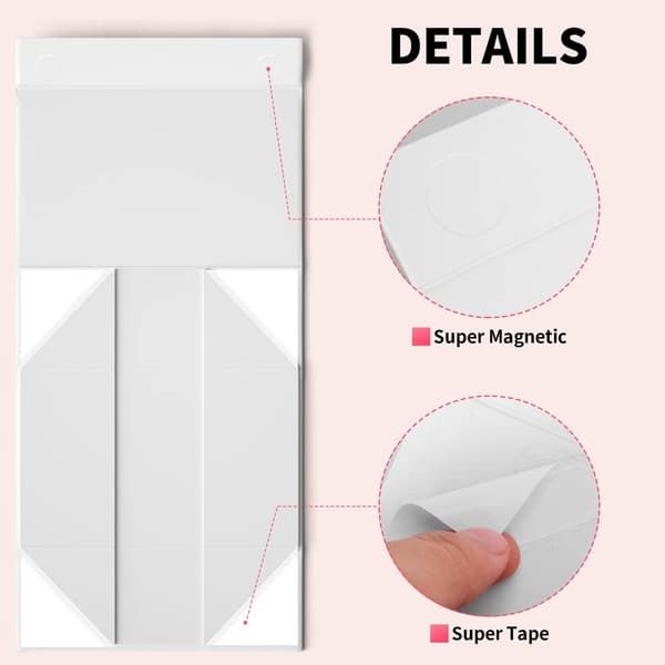 Magnetiska Presentaskar Vita Presentaskar med Lock, Bröllopspresent