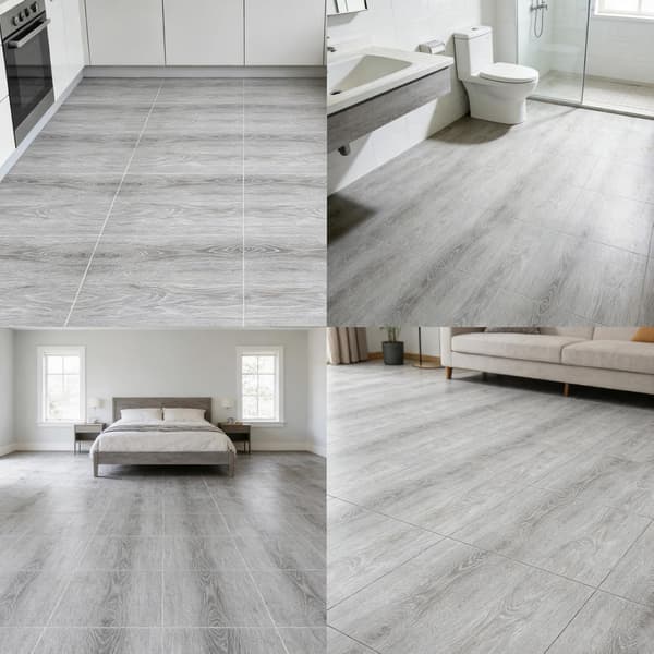 Sett med 20 selvklebende, vanntette vinylgulvfliser - 30 x 30 cm