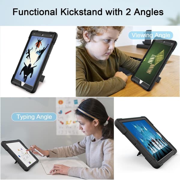 Fodral Kompatibelt med iPad 9/8/7 (10,2 tum, 2021/2020/2019 Modell, 9:e/ 8:e/ 7:e Generation) 3-delat