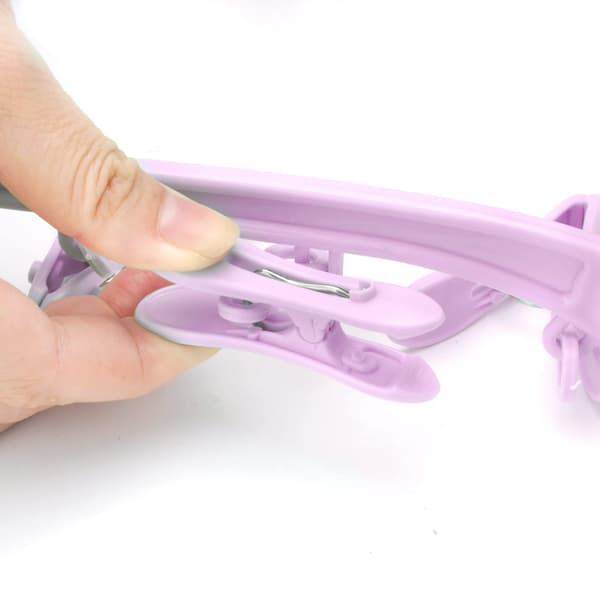 1 pink 24-klips foldbar sokkeholder til tørrestativ