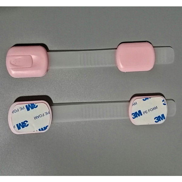 2 st (rosa) barnsäkerhetslås, multifunktion, med 3M lim,
