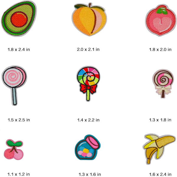 Broderade Frukt Strykjärnslapp DIY Tillbehör, 40-pack