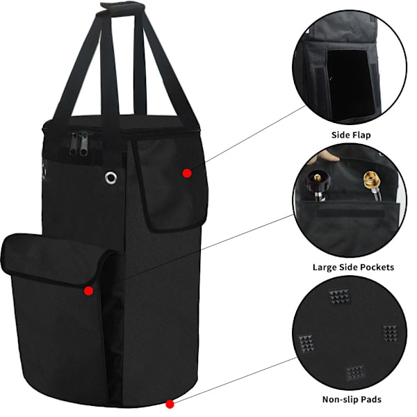 1 Stycke Svart Robust Vattentät Gastankväska 20lb Propan