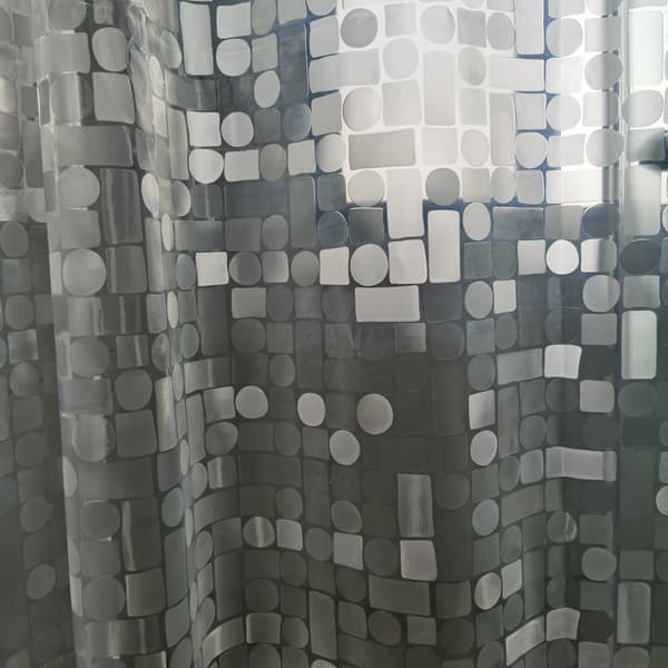Duschdraperi 180 x 180 cm, Geometrisk Halvtransparent Badrum