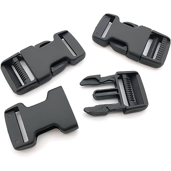 32 stk. 20 mm brede webbing spænder, sort plastik