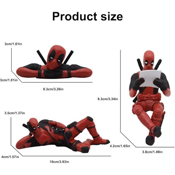 3 st Deadpool Biltillbehör, Biltillbehör Inredning, Bilprydnader Anime Actionfigur Klassikerfigurer
