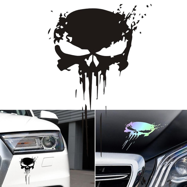 Molten Skull Skull Stickers Pakke med 2 enheder til bil eller motorcykel (Gradient farve)