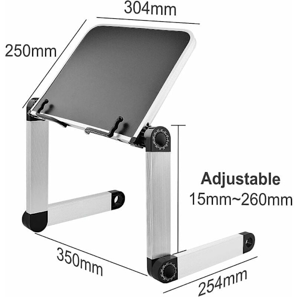Musta lukuasento säädettävä kallistusteline alusta 360 säädettävä korkeus ja kulma kannettava taitettava kirjateline useimmille paperikirjoille ja tableteille ja resepteille