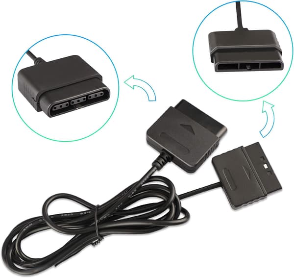 2-pak 1,8 m forlængerkabel til PS2-controller