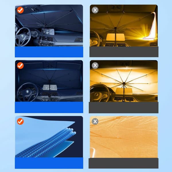 Reflekterende materiale solbeskyttelse paraply solskærm - Universal