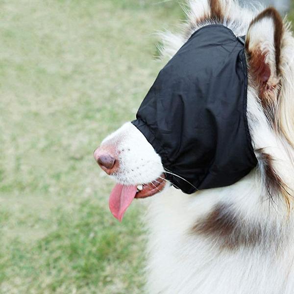 Hund beroligende øjenmaske, kæledyrsangstmaske, nylon sort kat