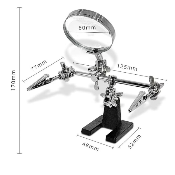 1 stk. Stativ for lodding med forstørrelsesglass for bordbruk