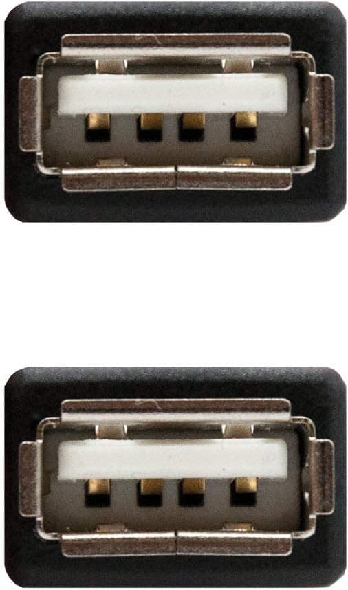 USB 2.0 -sovitin, A/F-A/F, naaras-naaras, musta