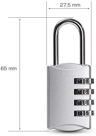 Kombinationsslås [2-pack, Silver], 4-siffrigt säkerhetsslås