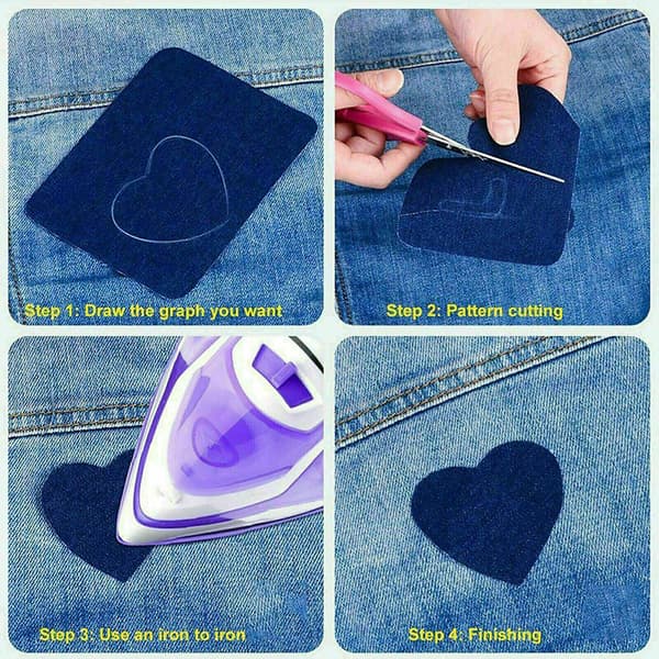 20 stk Stryke-på Denim Stofflapper Sy DIY Design Jeans Denim