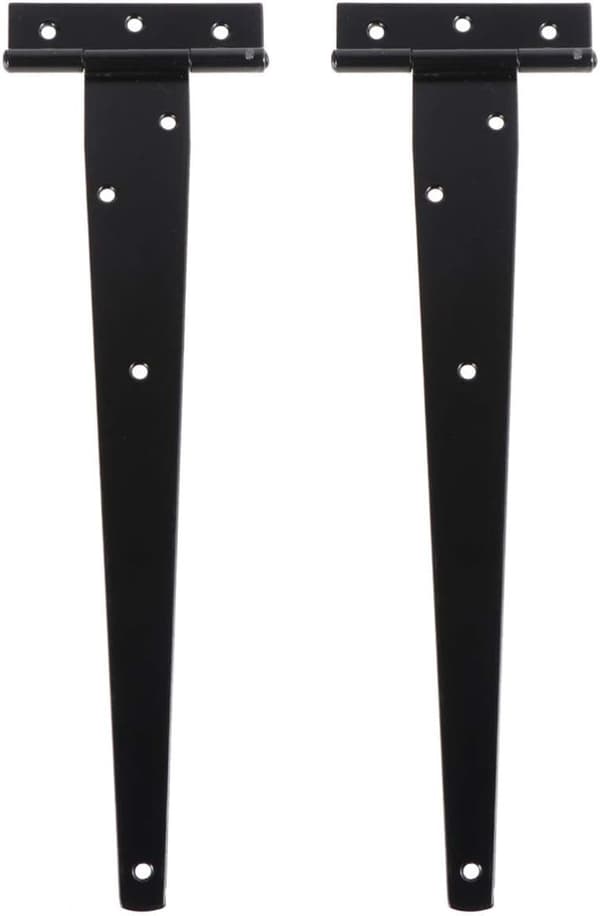 2 stk. Sorte Galvaniserede T-hængsler T-Binder Trekant Binder Riflet