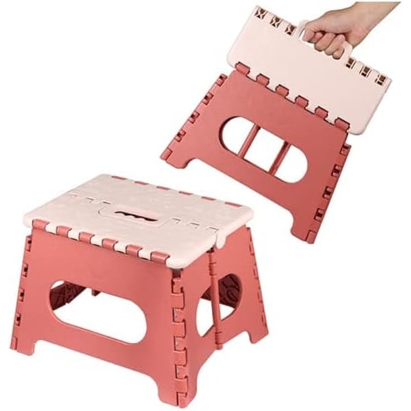 1 stk (lille størrelse, rød) Bærbar plaststol til børn og voksne