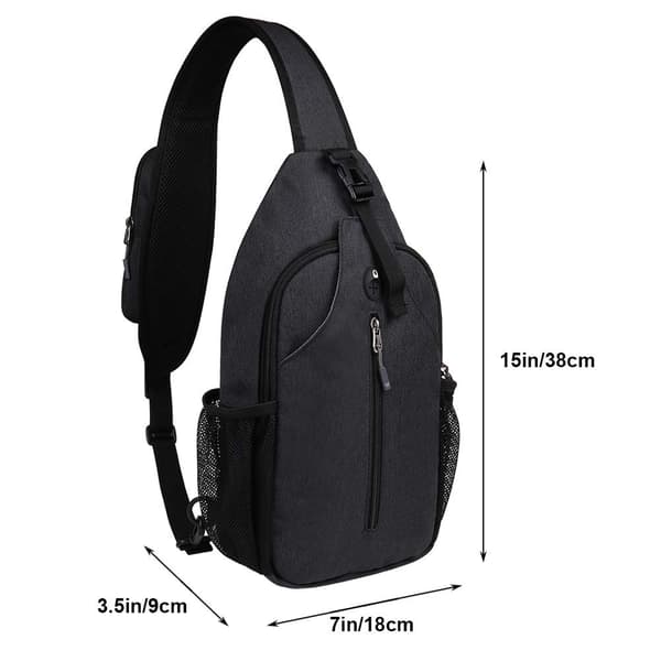 Sort hippie messenger taske til mænd og kvinder, alsidig 38cm ×