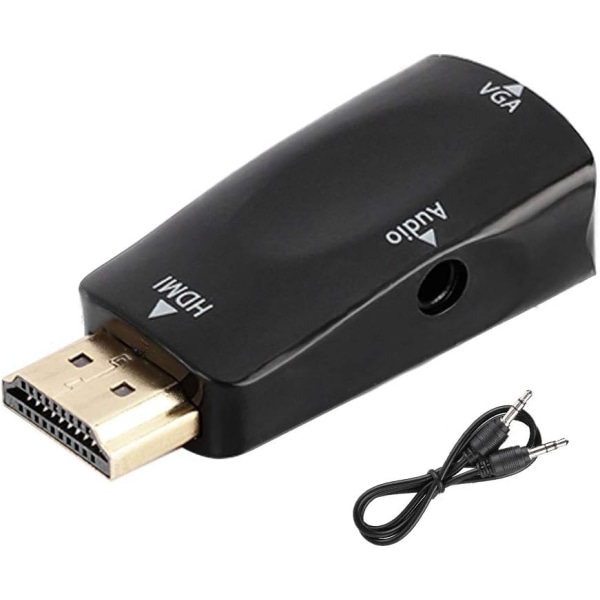 1 st HD 1080p HDMI-hona till VGA-hona adapter med 3,5 mm ljud