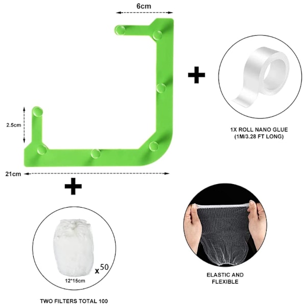 Vaskestativpose, Køkkenvaskfilter med 50 stk. Engangsposer