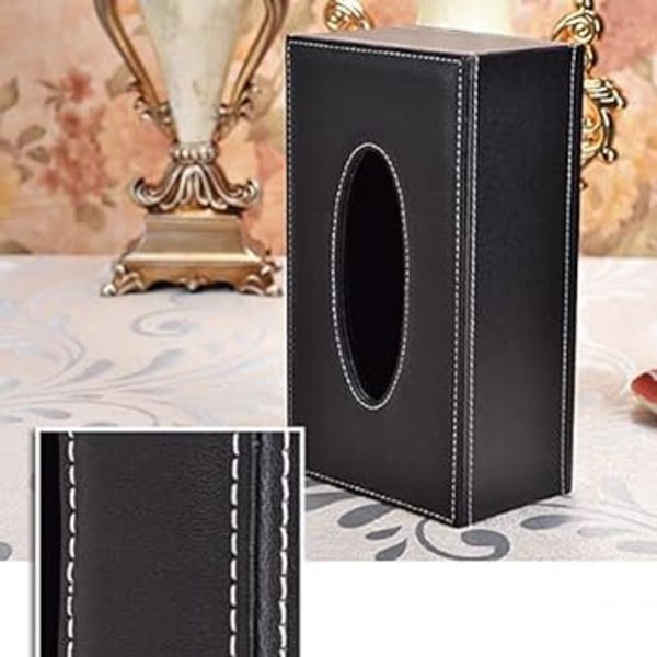 (Brun) Premium PU Læder Vævsæske - 20 x 12 x 9,5cm