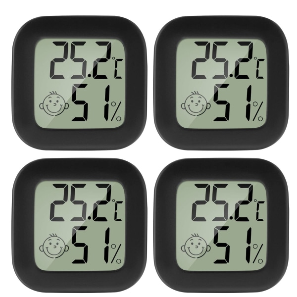 PAIRIER 4-pack Mini LCD Digital Inomhus Termometer Hygrometer