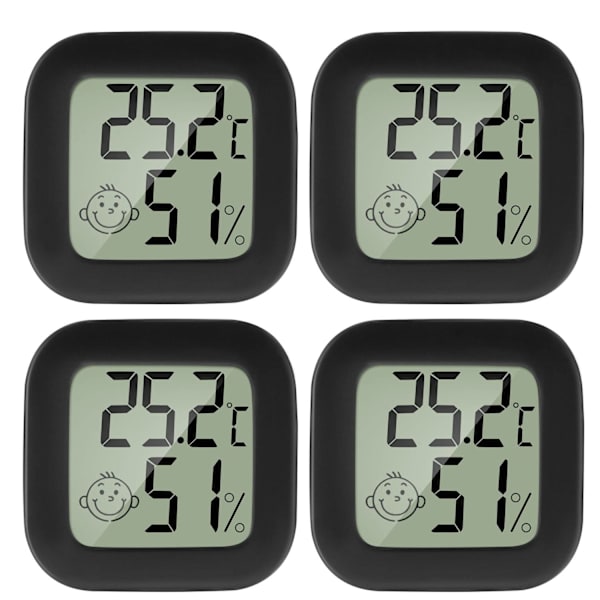 PAIRIER 4 stk Mini LCD Digital Innendørs Termometer Hygrometer