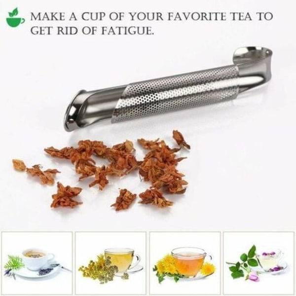 Teinfuser i rostfritt stål, rör/rörformad kryddsil, örter, teinfuser - 2-pack