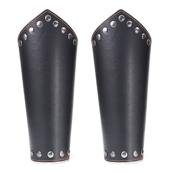 2-pack konstläder armguarder medeltida riddare handledsskydd läderhandske handled