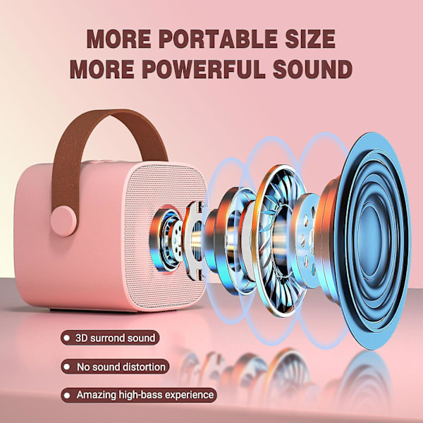 Langaton lasten karaoke-mikrofoni 2 mikrofonilla, kannettava Bluetooth-karaoke-mikrofoni taianomaisella äänenmuuttajalla ja LED-valolla HiFi-äänenlaatu Mini Com