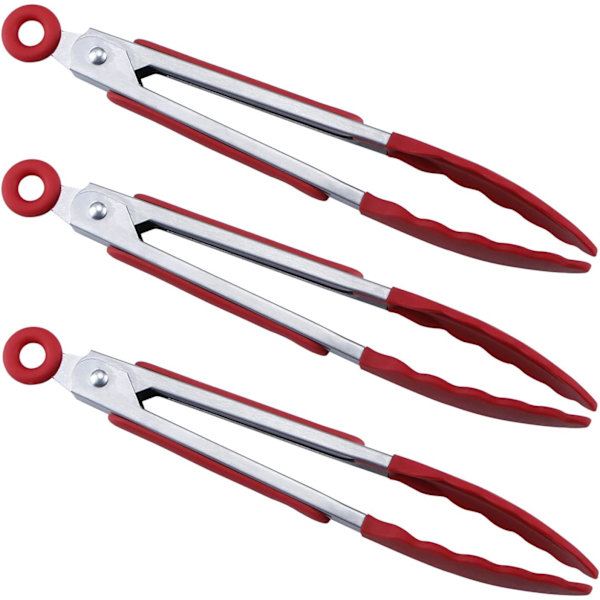 7\" Mini Silikon Serveringstænger - 3-pak 7 tommer Rød