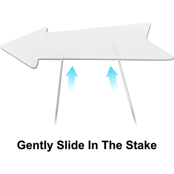 Tomt skylt med logotyp, DIY wellpapp, markfäste