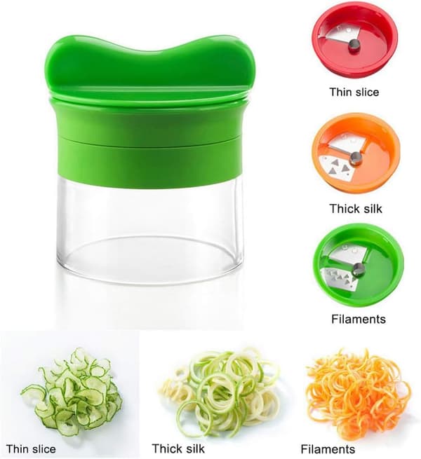 1 Styck 3 i 1 Grönsaksspiralizer, Handhållen Grönsaksskärare,