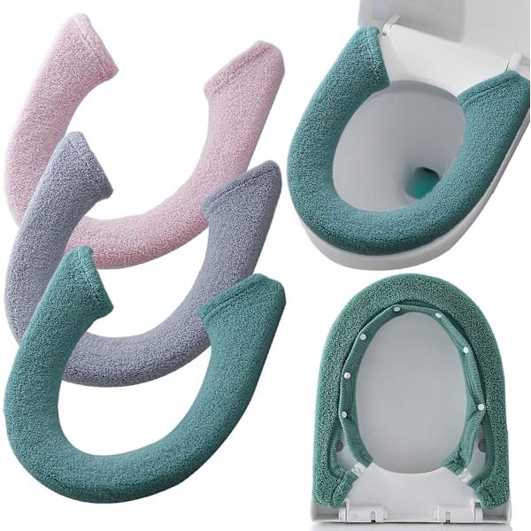 3 stk. blødt, tykkere, varmere, strækbart og vaskbart toiletbrætbetræk