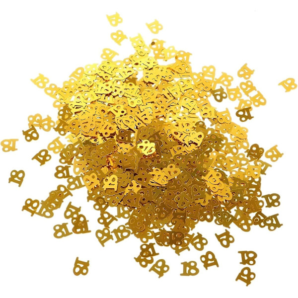 18. syntymäpäiväkonfetti, kultakonfetti 80 15g pöytäkonfetti numerokortilla