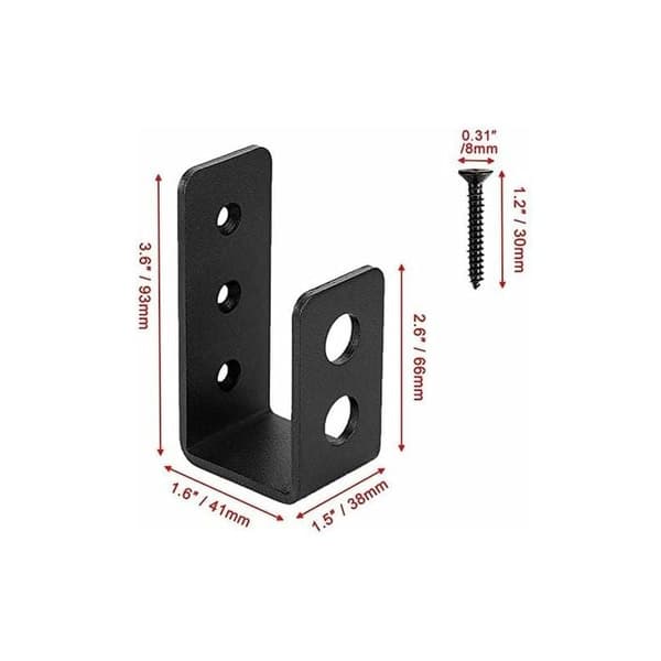 2-pack kraftiga ståldörrfästen för 2x4 dörrar, U-formad säkerhetsstång