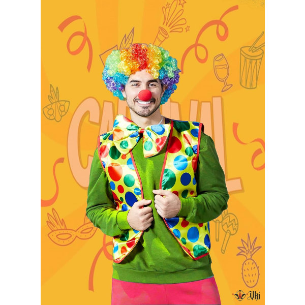Klovn Paryk og Næse til Børn Voksne Maskerade Cosplay