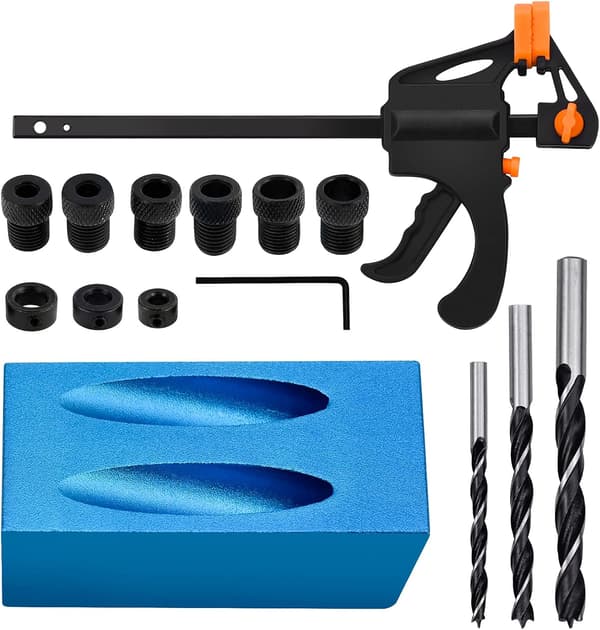 Sett med 15 Borguider, 15° Skrå Boring Jig Kit Lommehull