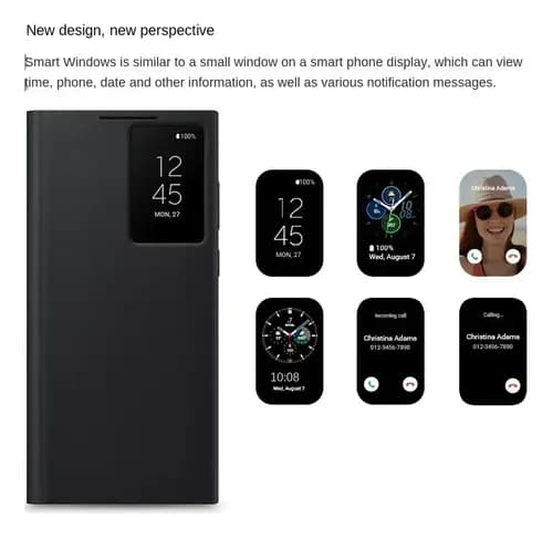 Para Samsung S23ultra Chip Telefonveske Smart Window Case