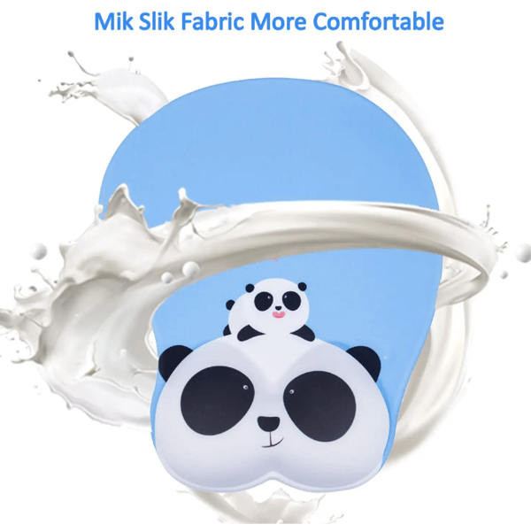 Håndleddstøtte for mus med søt Panda-pute, silikonemusematte for håndleddet